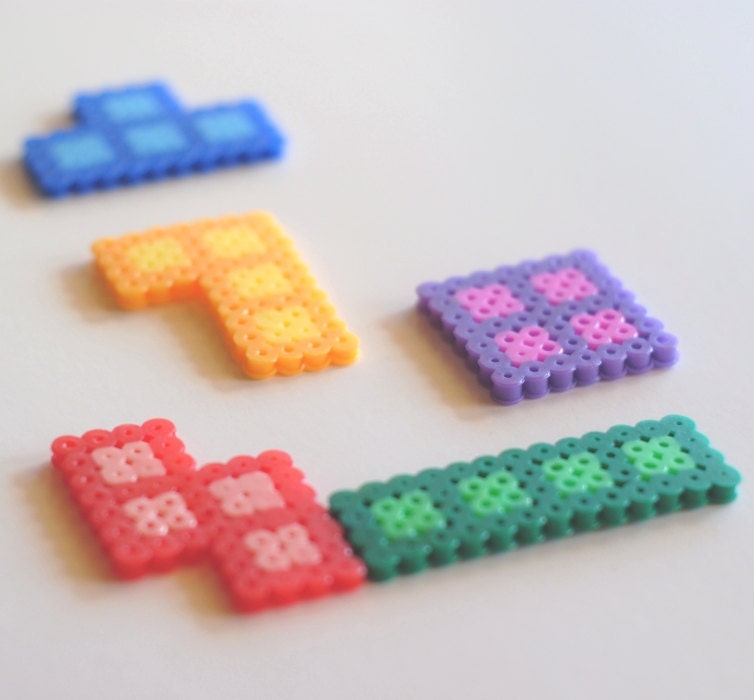 5 Piece Tetris Falling Block Magnet Set