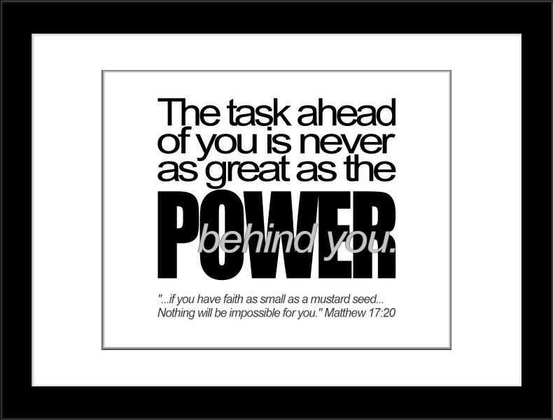 Printable The Task Ahead Matthew 17 20 Digital Download Word Art 8x10 Scripture Art PDF
