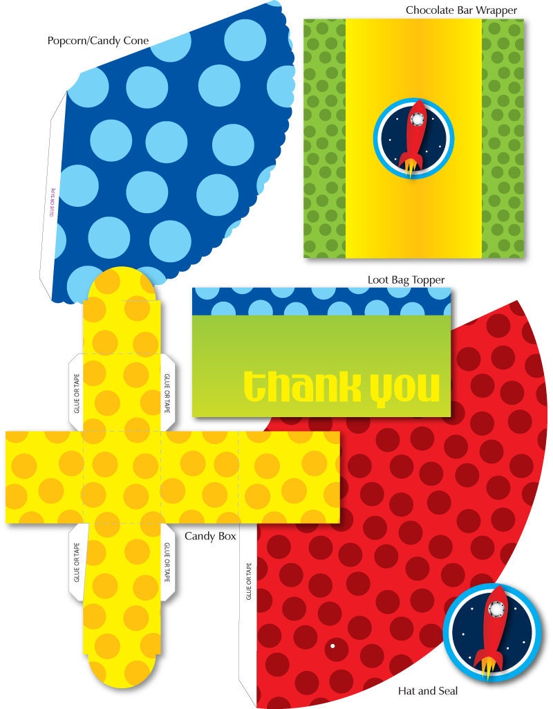 Rocket Ship / Space Birthday Party Accessories