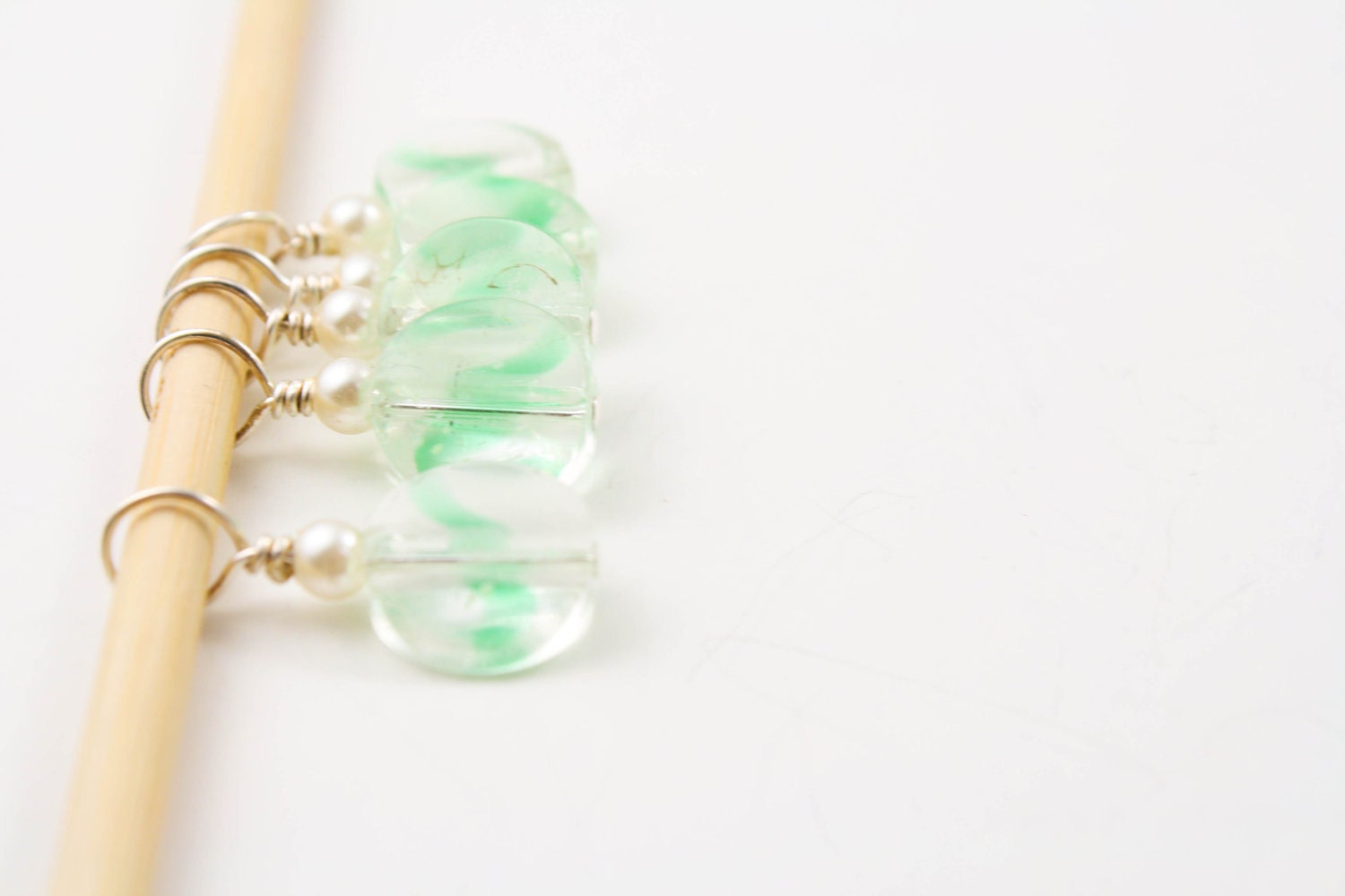 Lime Lime Fizz- Knitting Stitch Markers- Set of 5- Medium