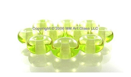 Glass Lampwork Beads sra Uranium Yellow SPACER SHOP