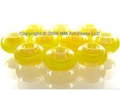 Glass Lampwork Beads sra Yellow Filigrana SPACER SHOP