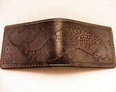 Koi Fish Hand Tooled Leather Wallet