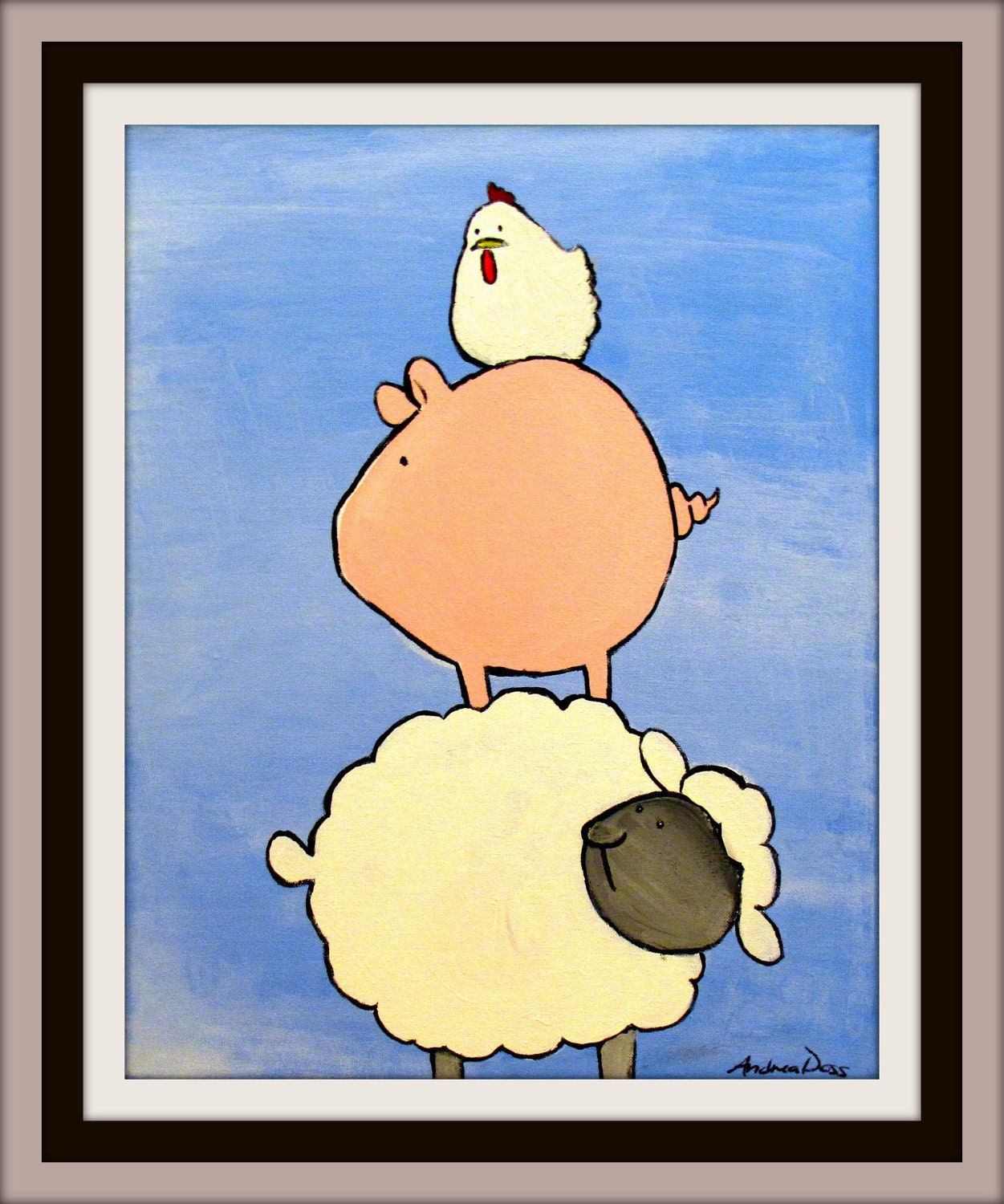 Farm Animals Painting, Kids Wall Art, Artwork for Kids, Wall Art, Nursery Art, Kids Room