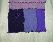 Recycled, Upcycled Sweater Skirt, Flirty, Puple and Lavender, Eco Friendly Skirt by VintageDesignByVines
