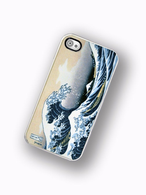 iPhone Case Japanese Great Wave off Kanagawa Vintage Art Print Hard Case / Fits Iphone 4, 4S