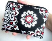 Red Medallions Little Zipper Pouch Coin Purse Gadget Case (Padded)