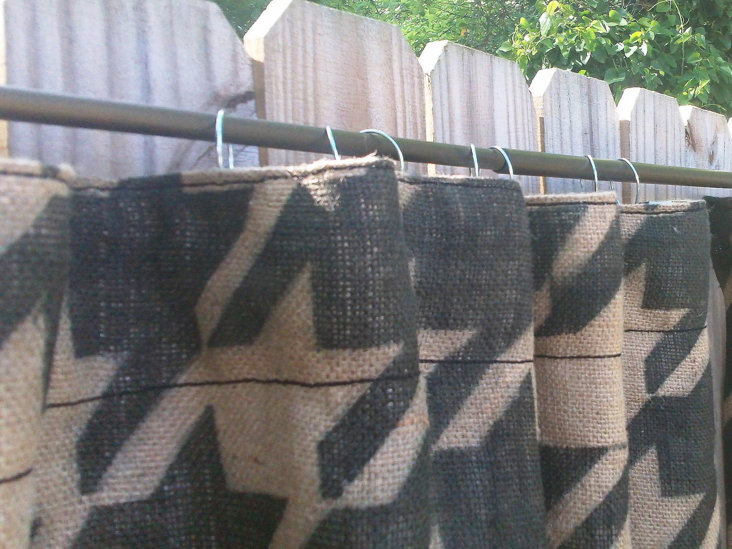 Burlap Houndstooth Curtains & Drapes