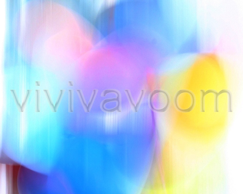 Abstract whimsical balloon colour rainbow shadows pink yellow blue photograph 8 x 10