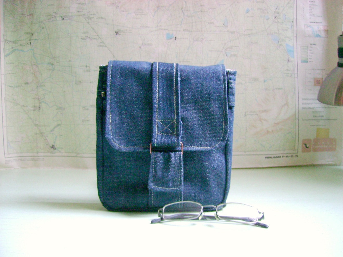 UNISEX Hip bag, in sturdy blue denim. Practical and trendy. READY To SHIP.