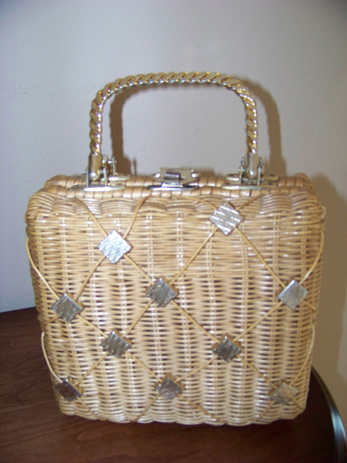 60s Straw Summer Handbag