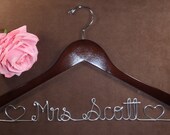 Hanger Deluxe with Hearts, Personalized Custom Bridal Hanger, Brides Hanger, Bride, Name Hanger, Wedding Hanger, Personalized Bridal Gift