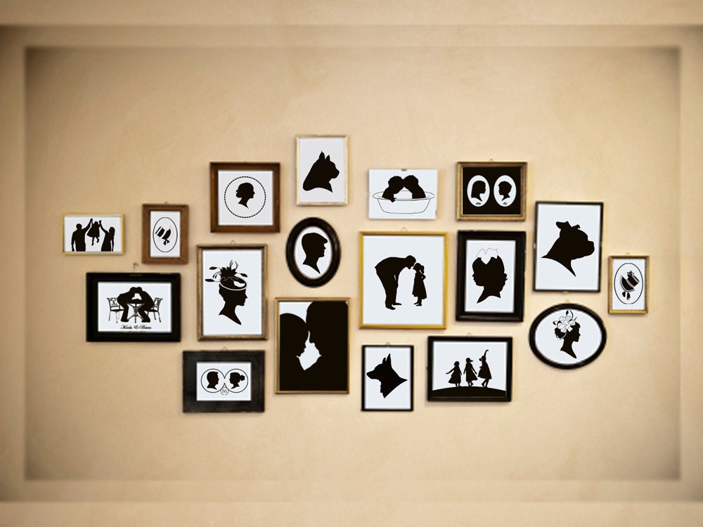 Custom Silhouette Portrait of Bride or Groom - Unframed 8x10 Art Print