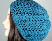 Slouchy Beret, Tam in Teal