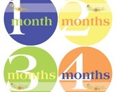 Monthly Onesie Sticker (Neutral): Solid Colorful Circles