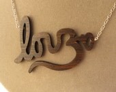 Love & Om Wooden Laser Cut Yoga Necklace
