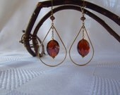 Gold filled earrings with Burnt Amber crystals. Jewel of Denial Collection. EJGT-24