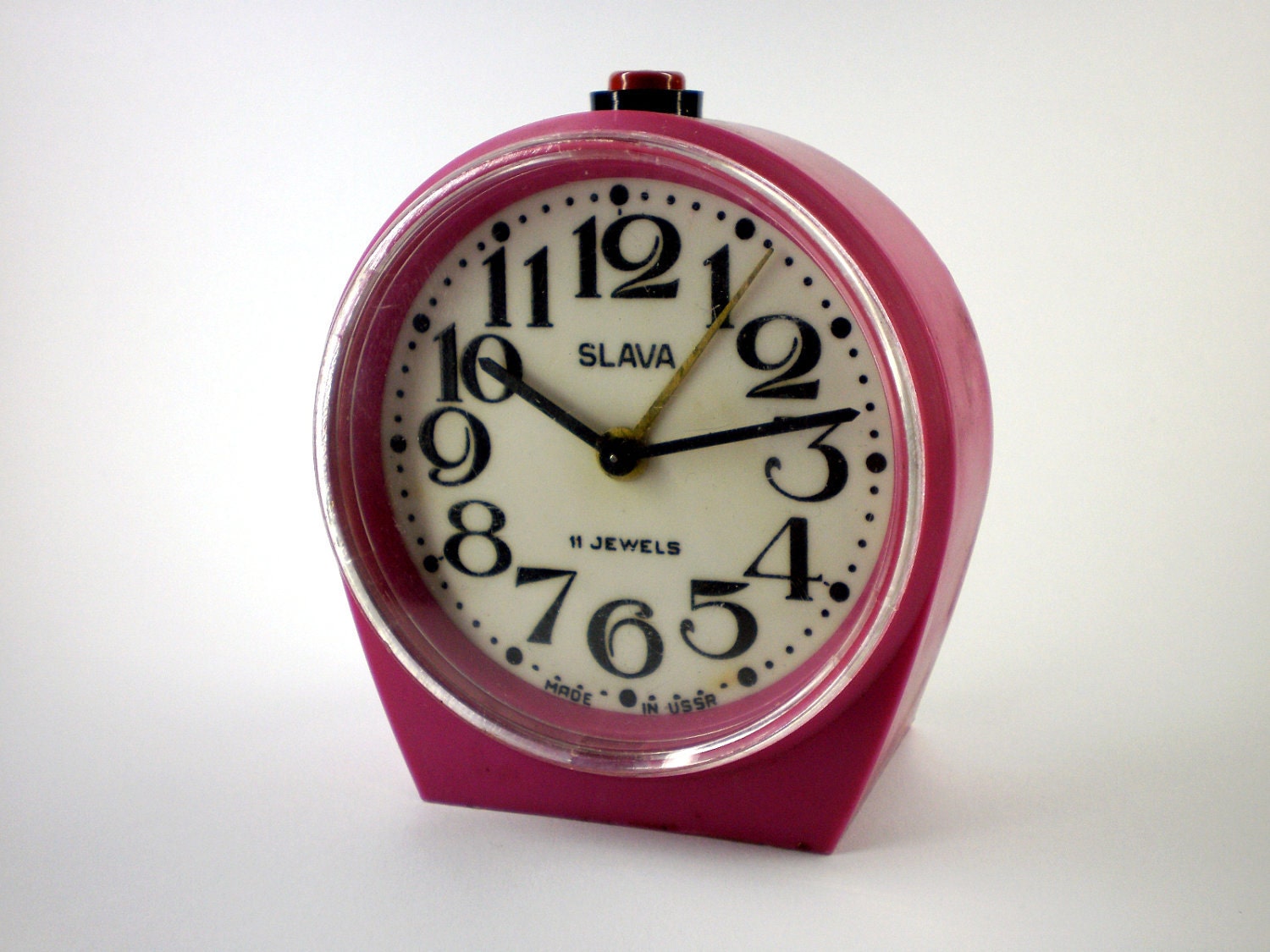 Vintage Slava mechanical alarm clock from Soviet/Ussr
