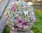 Summer flower wedding bouquet -- ready to ship