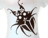 SCARABESQUE Black and White Screen Printed Tee Shirt