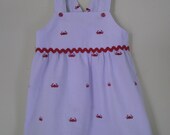 Sundress, Crabs on Embroidered Seersucker, Toddlers, Red, Size 2t