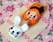 Alice in Wonderland Felt Brooches