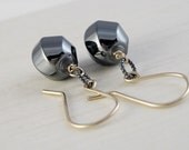 Gemstone Earrings - Hematite Earrings, Black,  Handmade Jewelry,  Gold Filled, Sterling Silver, Gemstone Jewelry