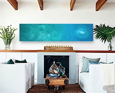 GENESiS original abstract modern painting - gallery fine art - contemporary interior design - ooak home wall decor - blue green