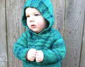 Knitting PDF pattern baby sweater - infant toddler hooded sweater - Baby Nico Sweater