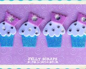 Princess Cupcake polymer clay embellishment/bow center/party favor set