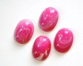 Vintage Pink White Clear Swirled Acrylic Cabochons 18x13mm cab819