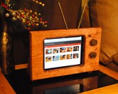 Custom Wooden Old TV Stand for Apple iPad 1, 2, and 3