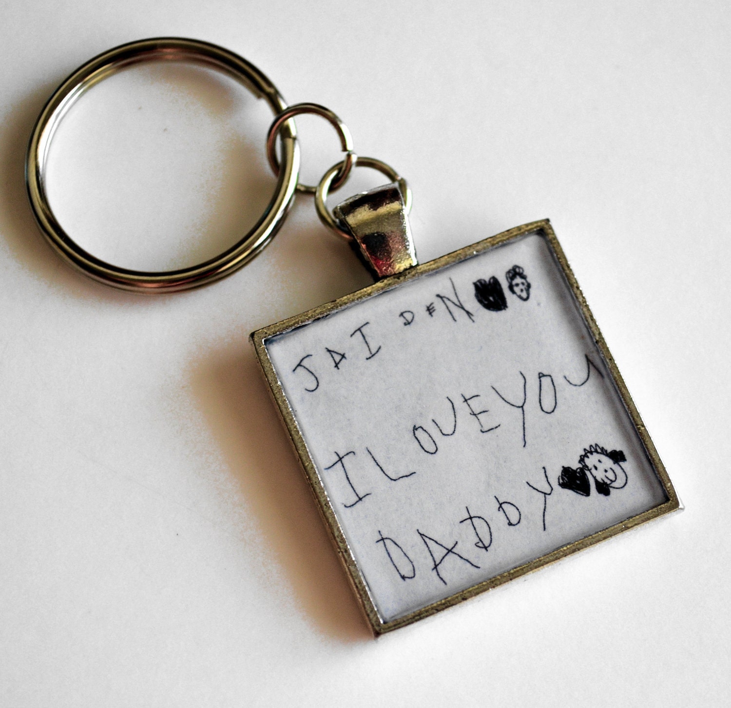 Your Child's Artwork Custom Personalized Keychain- Father's Day, Mother's Day, Birthday, Christmas, Valentine's