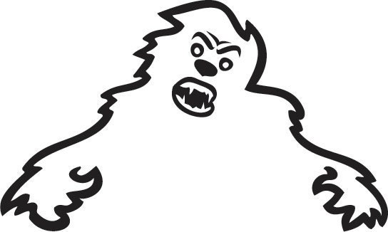 Skoda Yeti Sad Monster Custom Vinyl Sticker Decal, Car Decal, Bumper Sticker, Laptop Decal, Window Sticker