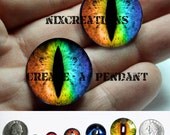 20mm Rainbow Dragon Glass Taxidermy Doll Eyes Cabochons for Steampunk Jewelry and Pendant Making