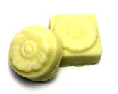 Solid Sugar Scrub Lotion Bars - Tangerine Lychee Scented - with Cocoa & Shea Butter - Set of 2