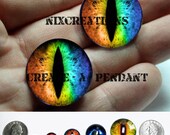 16mm Rainbow Evil Reptile Dragon Glass Taxidermy Doll Eyes Cabochons for Steampunk Jewelry and Pendant Making