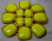 Vintage Big Bright Yellow Brooch Pendant