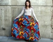 BRIGHT VACATION Colorful Long Maxi SKIRT (size small)