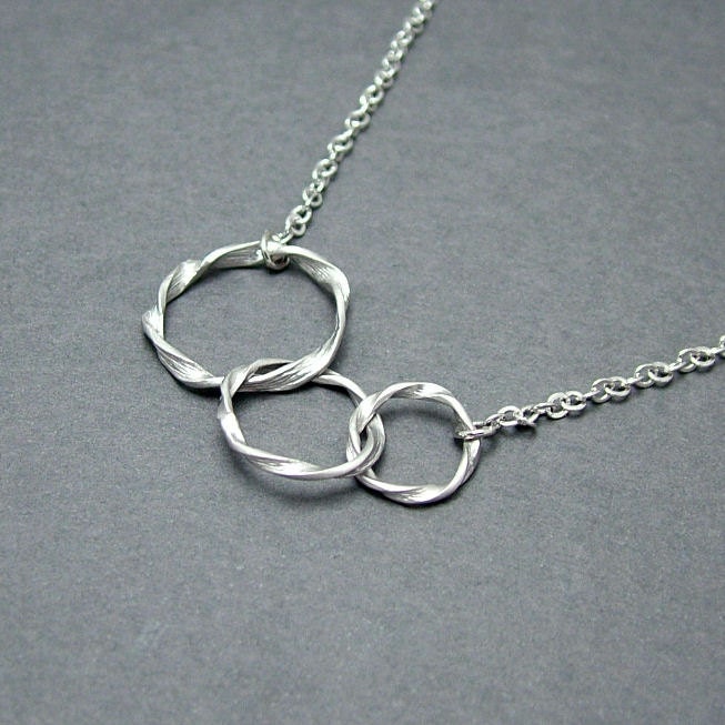 Linked Circle Necklace, Three Circle Necklace, Eternity Necklace