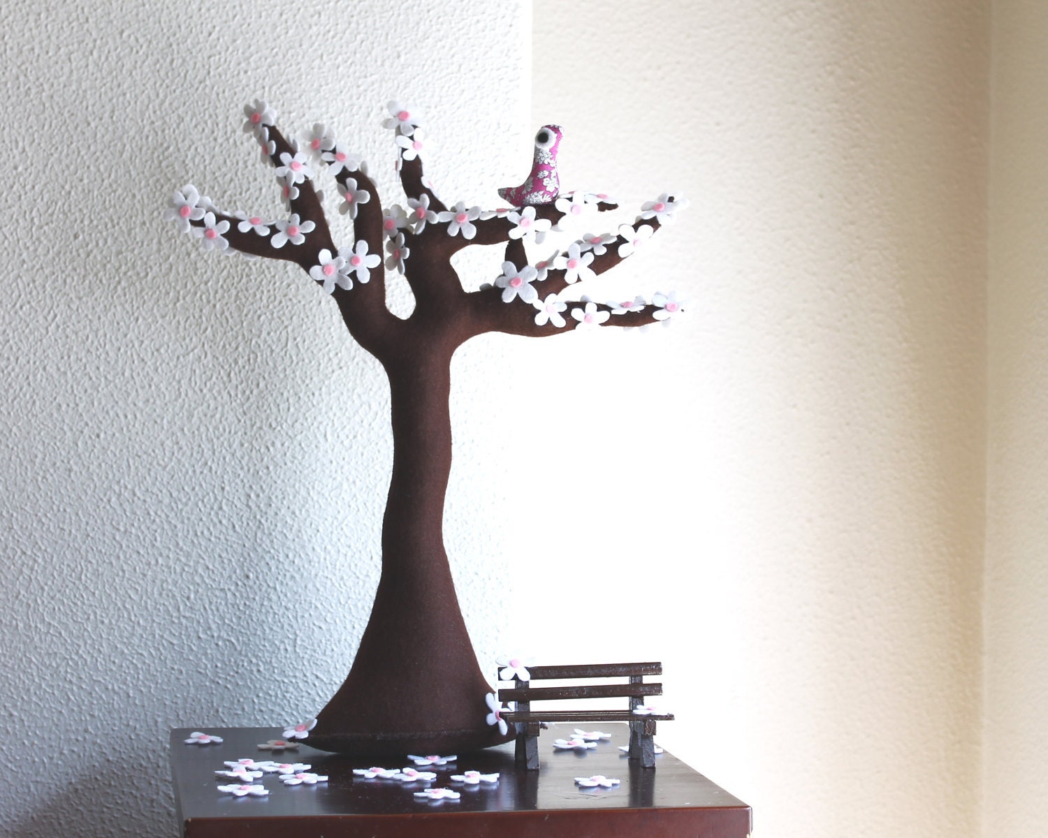 Almond tree blooming - Felt tree