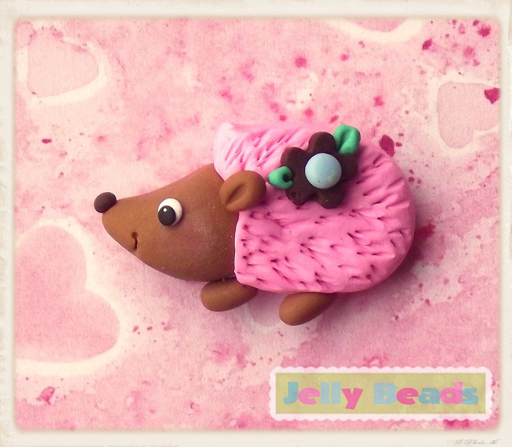 Woodland Critters Hedgehog bead/charm/bow center