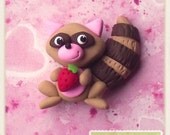 Woodland Critters Raccoon bead/charm/bow center