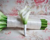 Ivory Calla Lily Boutonniere - Real Touch Wedding Boutonniere