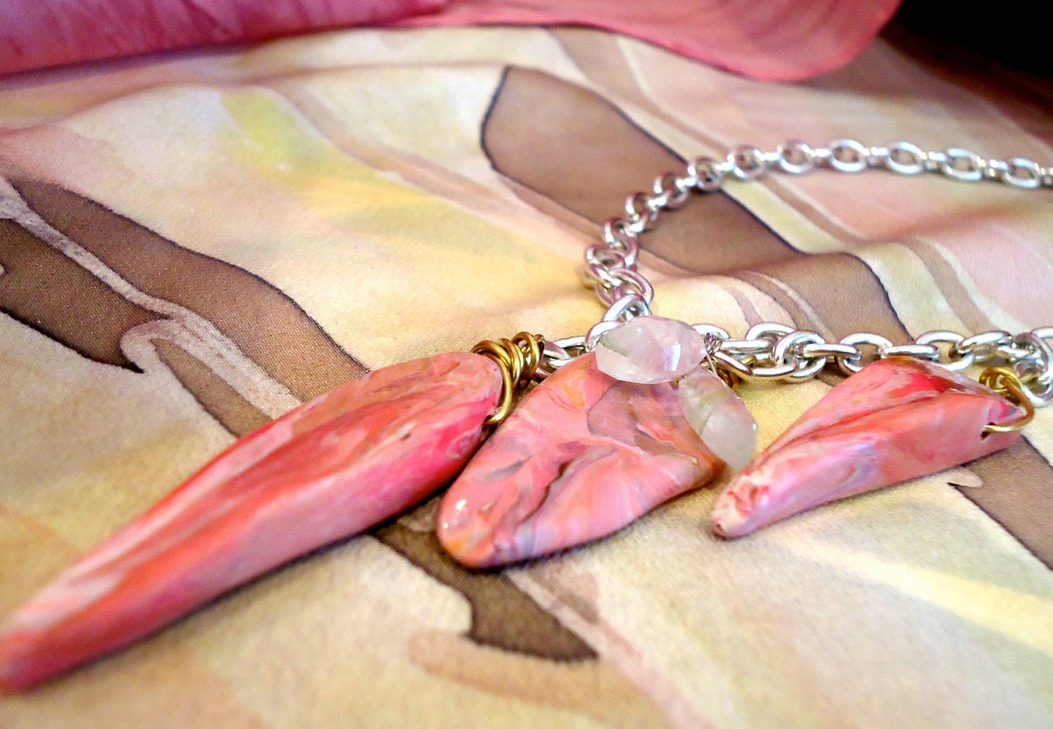 Pink Faux Stones Necklace