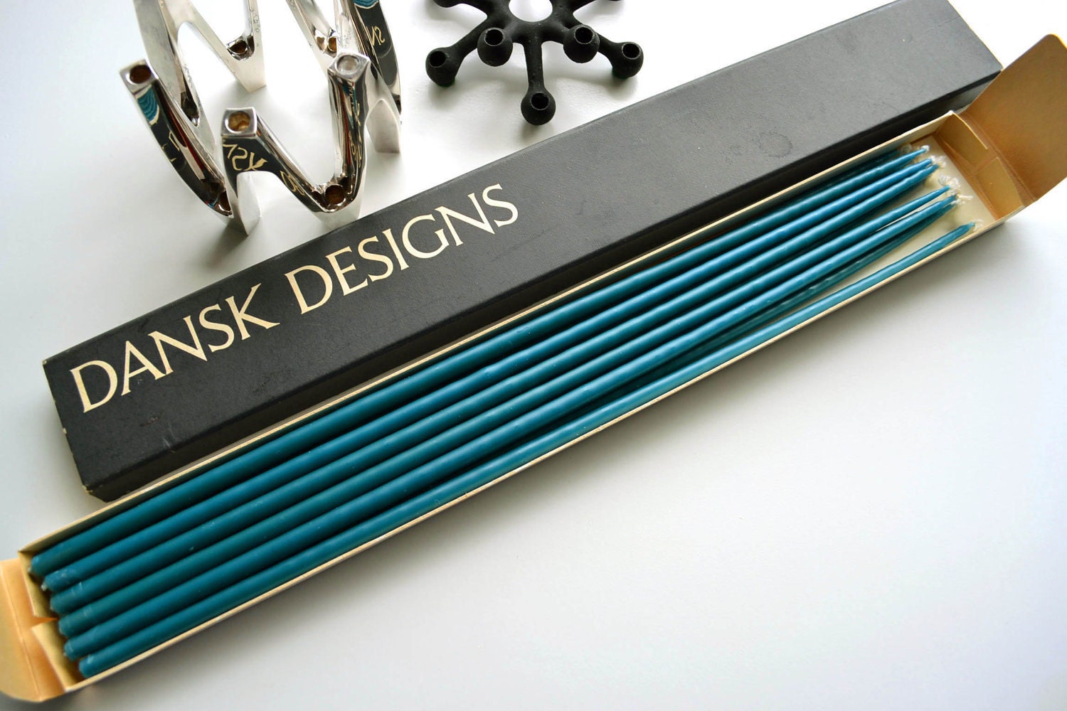 Dansk Tiny Taper Candles 15" Teal - Denmark