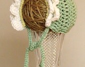 Daisy Bonnet- Newborn Photography prop/Ready To Ship
