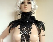 Steampunk Victorian Burlesque black collar Unique pecie