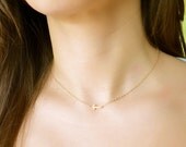 Sideways Cross Necklace - Mini / Tiny - 24K Gold Vermeil - Gold Celebrity necklace, Kelly Ripa, Taylor Jacobson, Jennifer Lopez, Religious