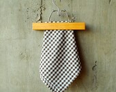 Vintage Brown Gingham Napkins - Brown and White Check - Set of 3